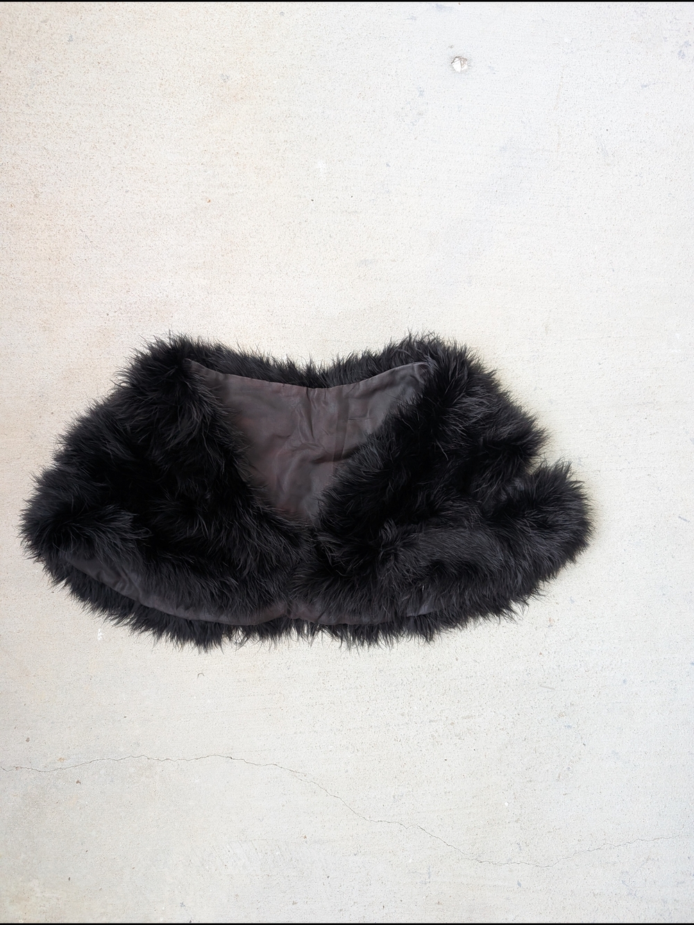 Vintage Black Ostrich feather shrug Shawl Wrap